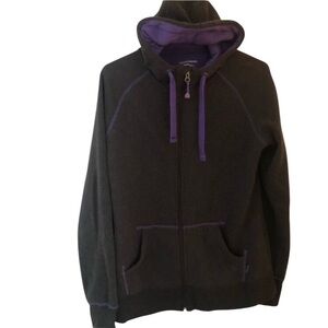 Denver Hayes Super soft Charcoal and Lavender Zip Up Hoodie large